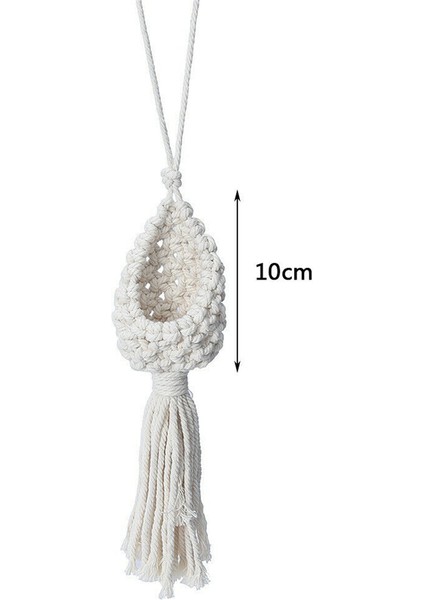 3x Boho Makrome Hava Tesisi Askı Tillandsia Asılı Sepet Halat Tutucu Çiçek Ev Dekor (10CM) (Yurt Dışından)