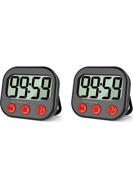 2x Mutfak Zamanlayıcı, Dijital Görsel Zamanlayıcı Manyetik Saat Kronometre Geri Sayım Sayacı, Pişirme Için LCD Ekran (Yurt Dışından)