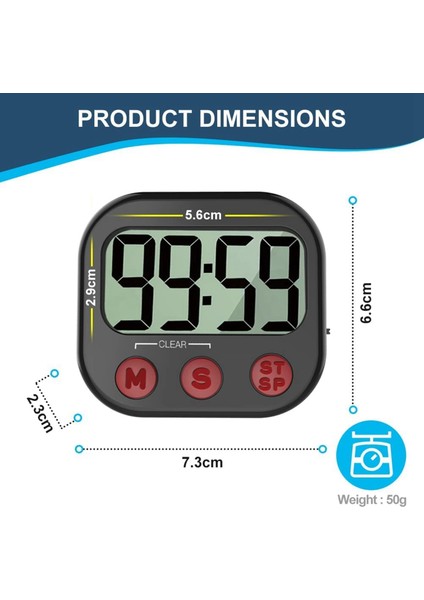 2x Mutfak Zamanlayıcı, Dijital Görsel Zamanlayıcı Manyetik Saat Kronometre Geri Sayım Sayacı, Pişirme Için LCD Ekran (Yurt Dışından) fırsatları