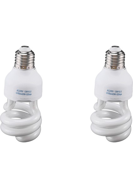2x Uvb 13W Sürüngen Ampul Uv Lamba Vivaryum Teraryum Kaplumbağa Kaplumbağa Yılan Pet Isıtma Ampul 220V-240V(UVB10.0) (Yurt Dışından)