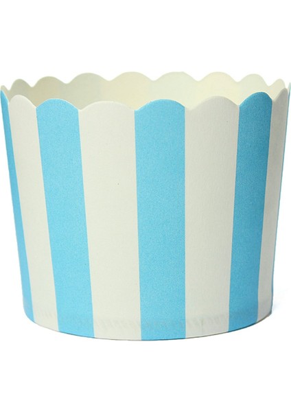 100 Adet Cupcake Kağıt Kek Kutusu Pişirme Bardakları Astar Muffin Mutfak Pişirme - 50 Adet Kırmızı ve 50 Adet Mavi Çizgili (Yurt Dışından)