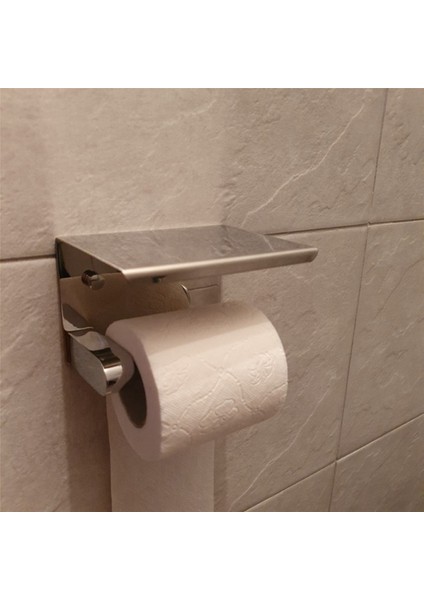 3x 304 Paslanmaz Çelik Tuvalet Kağıdı Tutucu, Telefon Raflı, Banyo Doku Tutucu Tuvalet Kağıdı Rulo Tutucu (Yurt Dışından)