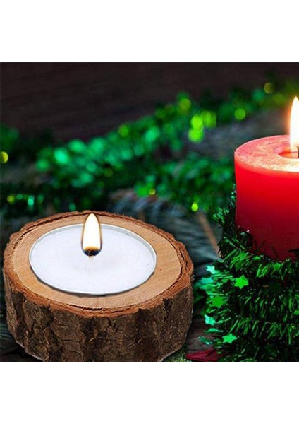 48 Adet Ahşap Mumluk, Düğün Parti Için Adak Tutucu Masa, Doğum Günü Noel Partisi Ev Dekor (Yurt Dışından)
