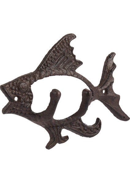 Iki Kanca ile 2x Balık Okyanus Serisi Dökme Demir Duvar Kanca Duvara Montaj Havlu Askısı Kanca Şapka, Anahtar, Mont (Yurt Dışından)