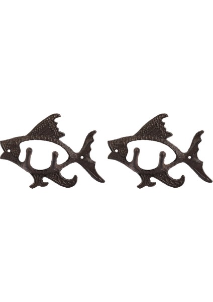 Iki Kanca ile 2x Balık Okyanus Serisi Dökme Demir Duvar Kanca Duvara Montaj Havlu Askısı Kanca Şapka, Anahtar, Mont (Yurt Dışından) fiyatları