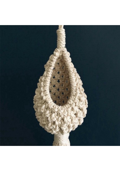 2x Boho Makrome Hava Tesisi Askı Tillandsia Asılı Sepet Halat Tutucu Çiçek Ev Dekor (10 Cm) (Yurt Dışından)