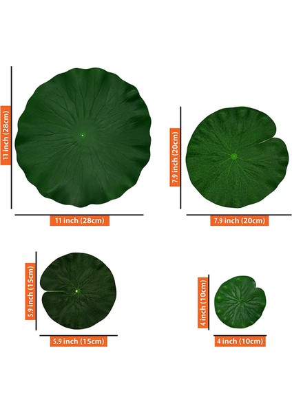 24X Yapay Yüzen Köpük Lotus Yaprakları Dekor Gölet Akvaryum ve Sahne Için Gerçekçi Lotus Yeşillik Yeşil Bitki 4 Boyutları (Yurt Dışından)