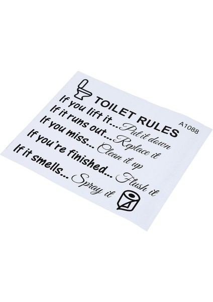 4x Tuvalet Kuralları Banyo Çıkarılabilir Duvar Sticker Vinil Sanat Çıkartmaları Dıy Ev Dekor (Yurt Dışından)