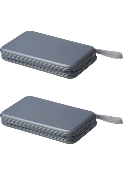 2x 80 Disk Albüm CD DVD Taşıma Kılıfı Cüzdan Saklama Tutucu Çanta Sert Kutu - Gümüş (Yurt Dışından)