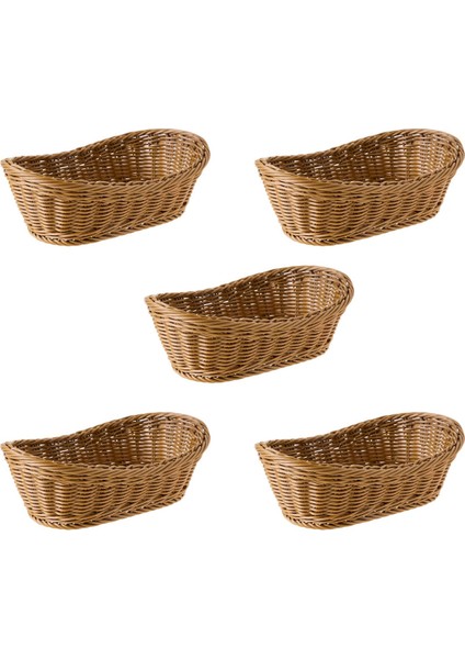 5x Oval Hasır Dokuma Sepet Ekmek Sepeti Servis Sepeti, Gıda Meyve Kozmetik Depolama Masası Için 11 Inç Depolama Sepeti (Yurt Dışından) fiyatları
