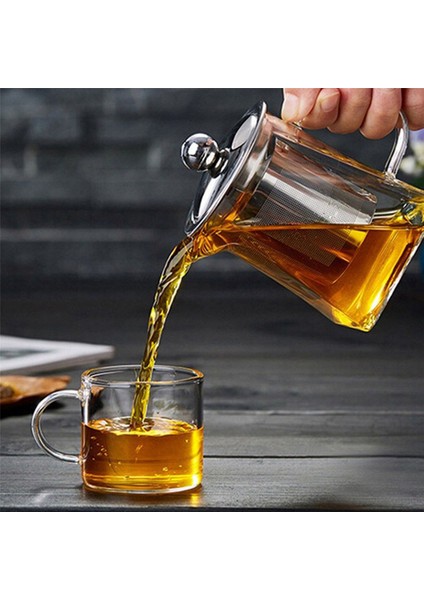 3x Kalınlaşmış Cam Çaydanlık Isıya Dayanıklı Çiçek Çay Potu Kabarcık Çaydanlık Paslanmaz Çelik Filtre Çaydanlık Kare Pot 350 ml (Yurt Dışından)