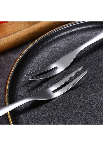 30 Adet 304 Paslanmaz Çelik Kokteyl Tatlı Çatalı Meze Aperatif Kek Meyve Çatal Seti (Yurt Dışından)