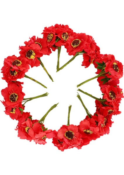Yüksek Kaliteli Ipek Kamelya 5 cm 240 Adet/grup Mısır Küçük Düğün Dekorasyonu (Kırmızı) (Yurt Dışından)
