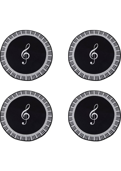 4x Yeni Halı Müzik Sembolü Piyano Tuşu Siyah Beyaz Yuvarlak Halı Halı Olmayan Ev Yatak Odası Mat Zemin Dekorasyon (Yurt Dışından) fiyatları
