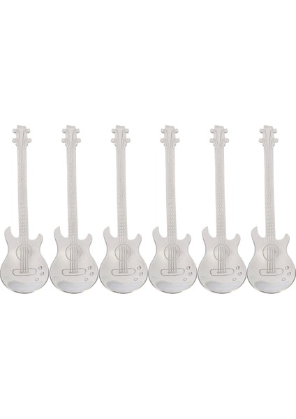 Gitar Kahve Kaşığı 18'li Paket Sevimli Kaşık Paslanmaz Çelik Çay Kaşığı Karıştırma Kaşığı Gitar Şekilli (Gümüş) (Yurt Dışından) fırsatları