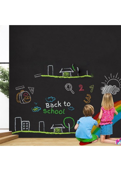 2 Adet 45X100 cm Manyetik Kara Tahta Duvar Çıkartmaları Çocuk Tebeşir Çizim Not Panosu Kendinden Yapışkanlı Çıkarılabilir Siyah (Yurt Dışından)