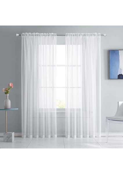 Pencere Beyaz Sırf Perdeler 84 Inç Uzun 8 Panel Sırf Beyaz Perdeler Şeffaf Perdeler Temel Çubuk Cep Paneli (Yurt Dışından) fırsatları
