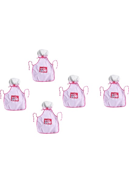 5x Childs Çocuk Şef Şapkası Önlük Pişirme Pişirme Oğlan Kız Genç Hediye (Pembe) (Yurt Dışından) fiyatları