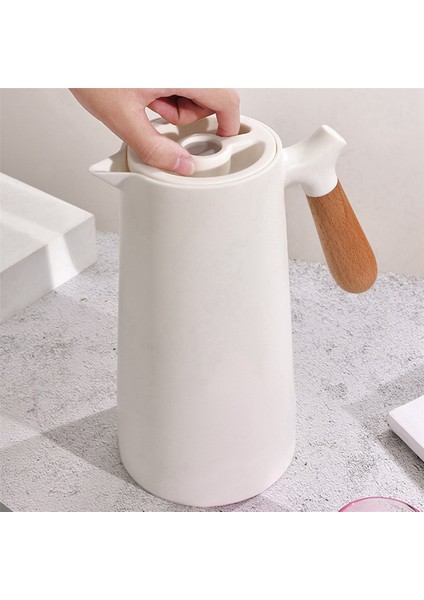 2x 1l Cam Astar Termos Sıcak Su Sürahisi Ev Ofis Yalıtım Sızdırmaz Sıcak Su Potu Kahve Çay Için Termal, Beyaz (Yurt Dışından)