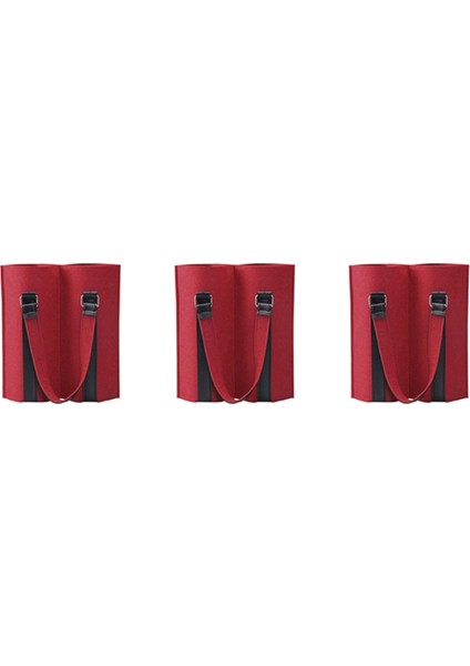3x Kırmızı Şarap Çanta Kumaş 2 Şarap Şişesi Tote Çanta Taşıyıcı Keçe Şişe Hediye Saplı Keseler Şampanya Şişesi Kapağı Çanta (Yurt Dışından) fiyatları