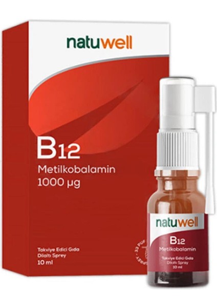 B12 1000 Ug Takviye Edici Gıda Dilaltı Sprey 10 ml