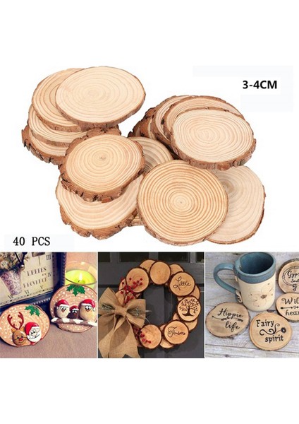 160 Adet 3-4 cm Bitmemiş Doğal Yuvarlak Ahşap Dilimleri Daireler Ağaç Kabuğu Log Diskleri Dıy El Sanatları Için Ev Partisi Dekorasyon (Yurt Dışından)