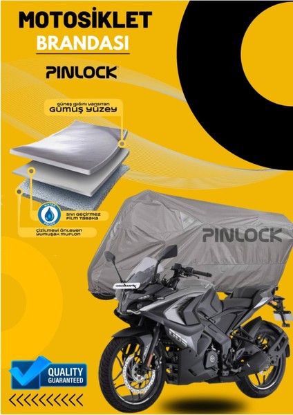Pulsar Rs 200 Su Geçirmez Dayanıklı Motosiklet Brandası Miflonlu Kalın Premium Kumaş Clipsli