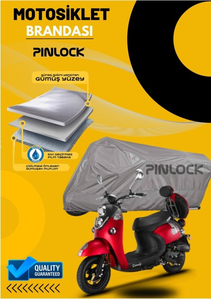 Kuba Trendy Siyah Su Geçirmez Dayanıklı Motosiklet Brandası Miflonlu Kalın Premium Kumaş Clipsli