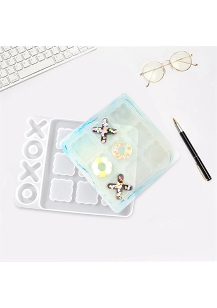 2x Ayak Oyunu Reçine Silikon Xo Satranç Tahtası Epoksi Reçine Kalıp Dıy Zanaat Çocuklar ve Yetişkinler Için (Yurt Dışından) fırsatları