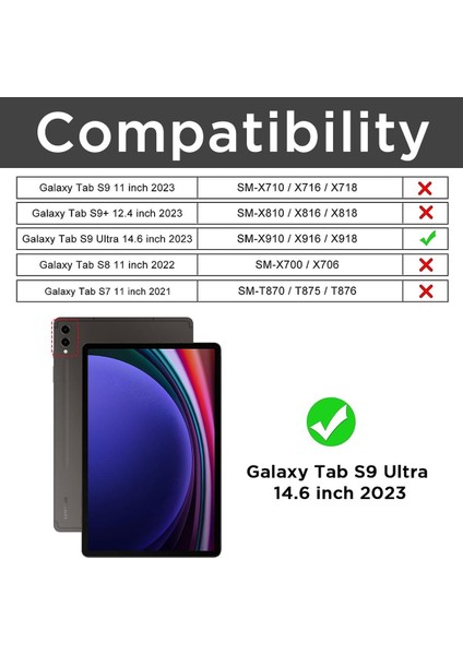 MTK Moveteck Samsung Galaxy Tab S9 Ultra 14.6 Inç Tablet Uyumlu Silikon Kılıf Yumuşak Darbeye Dayanıklı Koruyucu Kapak Anti-Parmak Izi X910