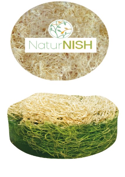 Doğal Yuvarlak Kabak Lifli Aloe Vera Özlü Sabun