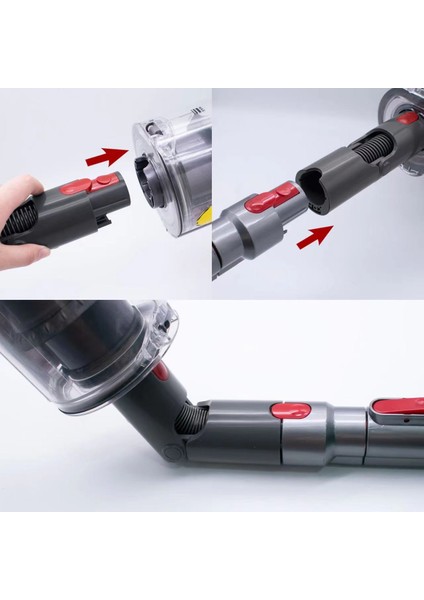 Dyson V7 V8 V10 V11 Elektrikli Süpürge İçin Temizleme Aletini Serbest Bırakın Siyah Alt Adaptör Bükülmüş Konektör