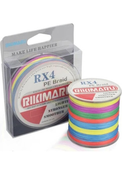 Rikimaru 0.35.-Mm Rx4-4 Katlı 1000.-METRE,26.5.-KG Çeker ,multicolour,çok Renkli Ip,örgü,ipek Misina