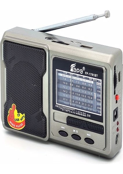 Deprem Çantasına Uygun Taşınabilir El Fenerli 8 Bandlı Radyo Bluetooth USB Tf Kart Destekli Fm Radyo