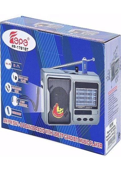 Deprem Çantasına Uygun Taşınabilir El Fenerli 8 Bandlı Radyo Bluetooth USB Tf Kart Destekli Fm Radyo modelleri