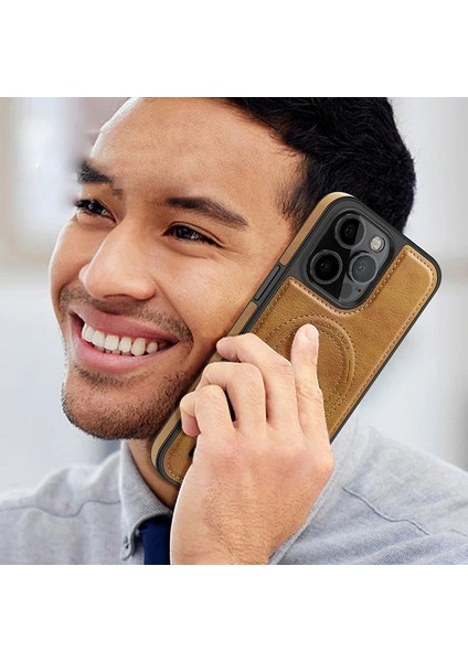 Apple iPhone 15 Plus Pu Deri Manyetik Çekim Braket Cep Telefonu Kılıfı (Yurt Dışından) indirimleri