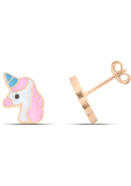 Unicorn Mineli 925 Ayar Gümüş Kız Çocuk Küpe