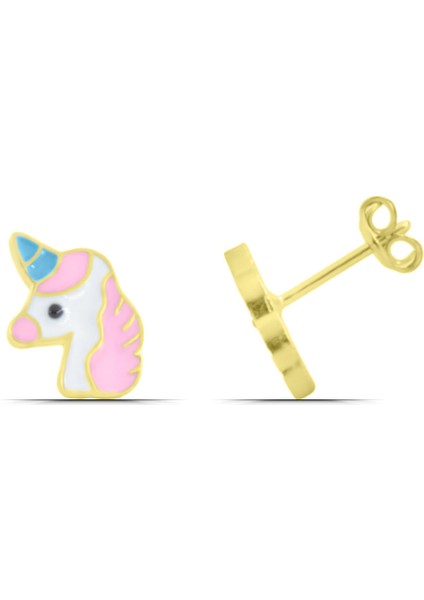 Unicorn Mineli 925 Ayar Gümüş Kız Çocuk Küpe