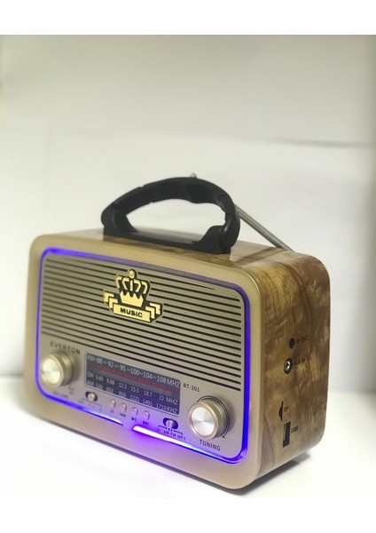 Evertton RT-301 Nostalji Bluetooth Şarjlı Radyo USB Sd Mp3 Player