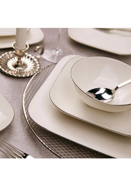 Bone Minas 51 Parça Yemek Takımı Platin Fileli fiyatları