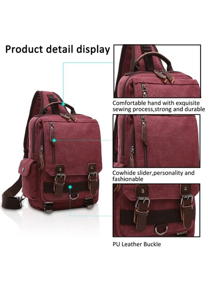 Vintage Sling Çanta Kanvas Crossbody Sırt Çantası Göğüs Çantası Omuz Çantası Kadınlar Için 12.17 Inç Tablet'e Uyar (Yurt Dışından) fırsatları