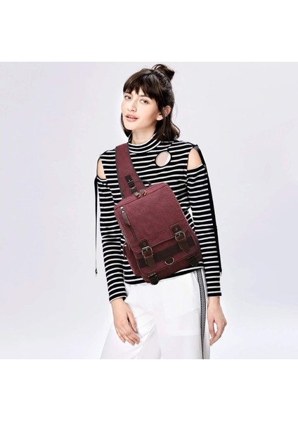 Vintage Sling Çanta Kanvas Crossbody Sırt Çantası Göğüs Çantası Omuz Çantası Kadınlar Için 12.17 Inç Tablet'e Uyar (Yurt Dışından) indirimleri