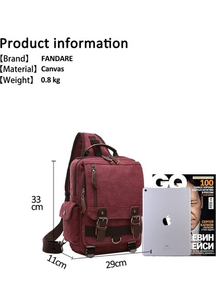 Vintage Sling Çanta Kanvas Crossbody Sırt Çantası Göğüs Çantası Omuz Çantası Kadınlar Için 12.17 Inç Tablet'e Uyar (Yurt Dışından) modelleri