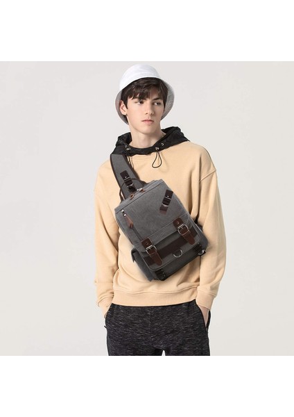 Vintage Sling Çanta Kanvas Crossbody Sırt Çantası Göğüs Çantası Omuz Çantası Kadınlar Için 12.17 Inç Tablet'e Uyar (Yurt Dışından) indirimleri