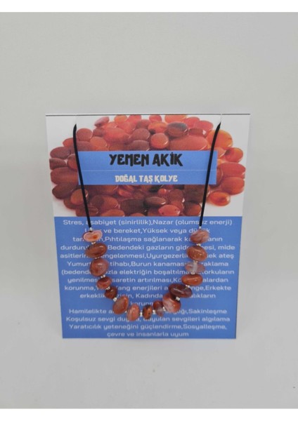 Sertifikalı Yemen Akik Doğal Taş Ayarlamalı Kolye fırsatları