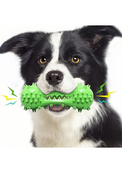 Lecheng Evcil Hayvan Malzemeleri Köpek Sesli Diş Fırçası Oyuncağı - Yeşil (Yurt Dışından)