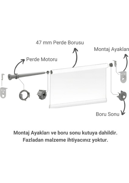 Tuya Wifi Akıllı Stor Perde Motoru ( 220 V ) Elektronik Limit, Yüzdesel Kontrol, Rf Kumanda Opsiyonu, Google Asistan Amazon Alexa Sesli Kontrol