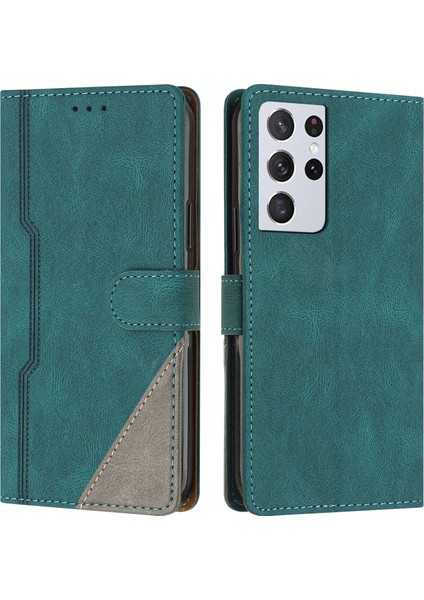 Samsung Galaxy S21 Ultra Flip Cover Cüzdan Telefon Kılıfı ile Uyumlu, Kart Yuvalı ve Kickstand Fonksiyonlu (Yurt Dışından)