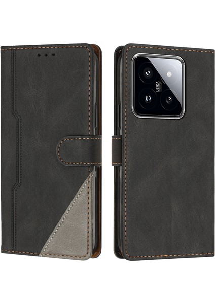 Xiaomi 14 Flip Cover Cüzdan Telefon Kılıfı ile Uyumlu, Kart Yuvalı ve Kickstand Fonksiyonlu (Yurt Dışından)