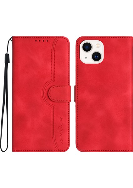 Ile Uyumlu iPhone 13 Dahili Mıknatıs Kapaklı Premium Pu Deri Cüzdan Telefon Kılıfı (Yurt Dışından)